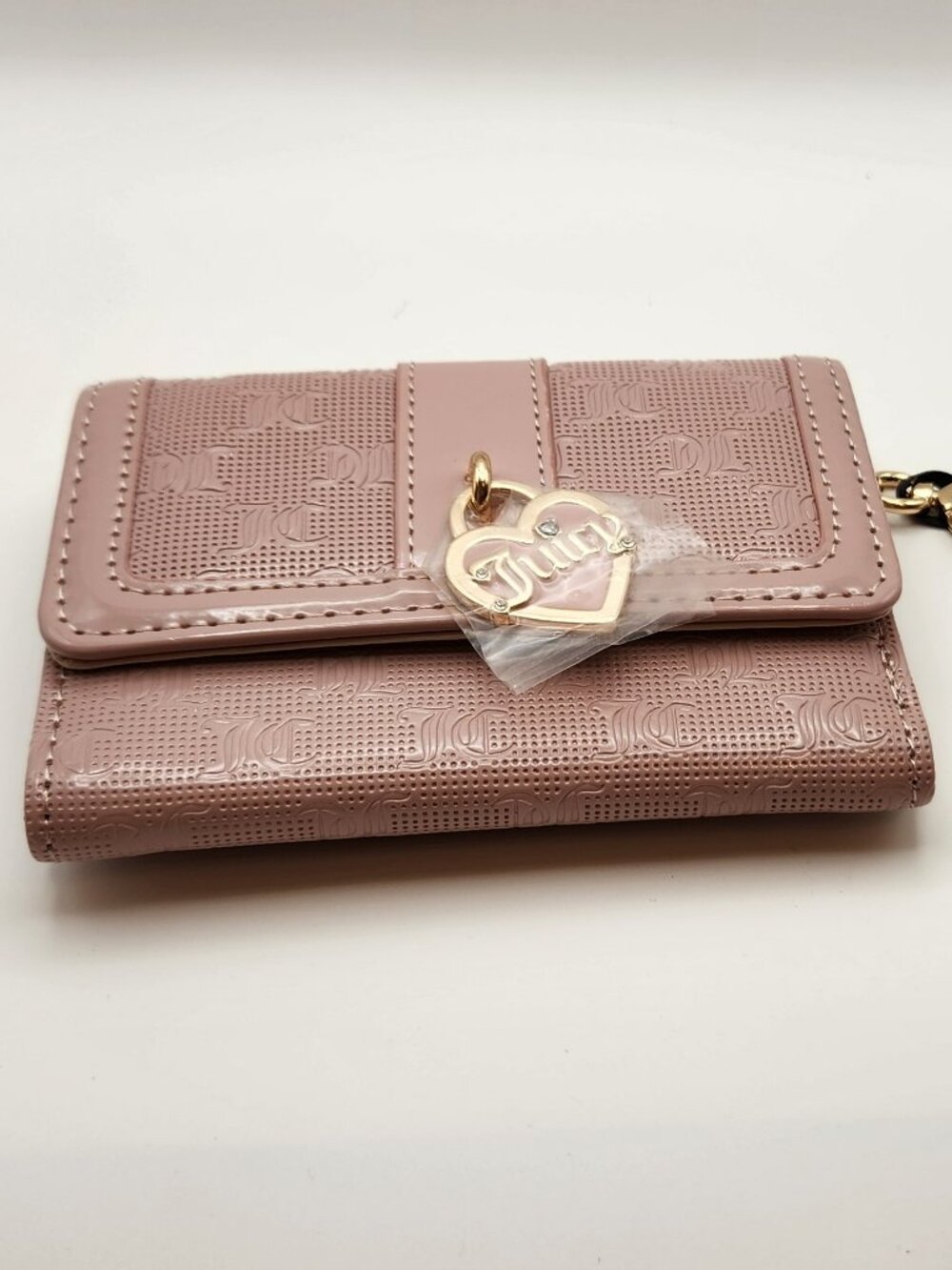 Juicy Couture wallet pink gold tone hardware NWT